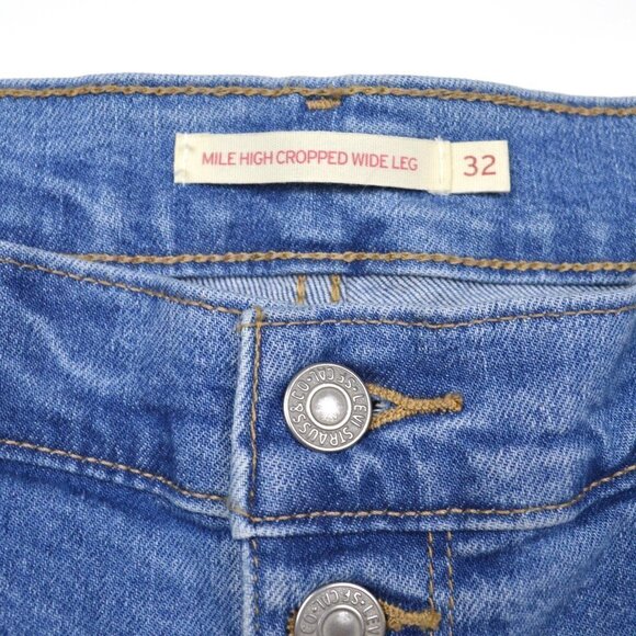 Levi's Mile High Cropped Wide Leg Jeans 32 - Picture 6 of 7
